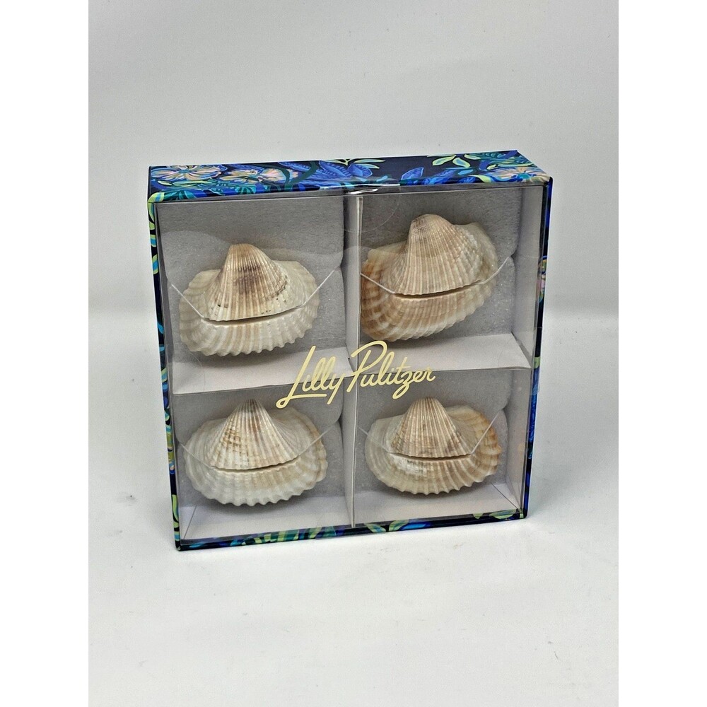 Lilly Pulitzer 016840 Sea Shell Place Card Holders Set of 4 NEW Seashells